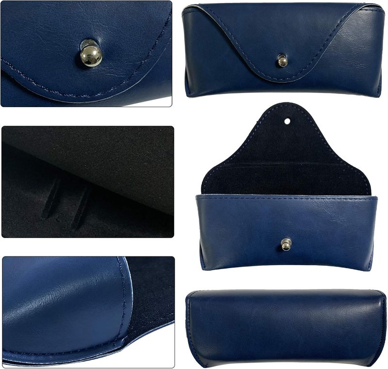 LogHog Portable Leather Glasses Case,Flexible Sunglasses Pouch Slim Case for Women Men Horizontal Eyeglass Case - Image 4